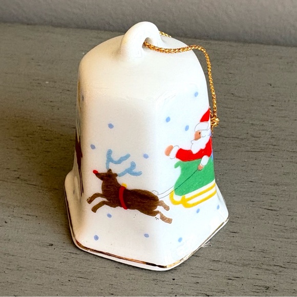 Vintage Lillian Vernon 1986 Porcelain Bell Christmas Ornament 2" Lot of 3 White - Picture 11 of 15